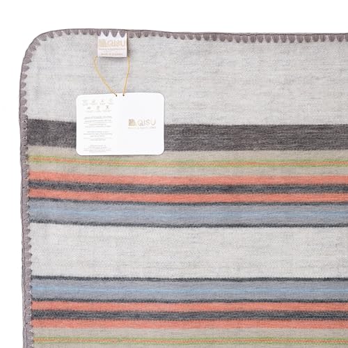 QISU Alpaca Wool Blanket Throw | Large, Beautiful, Warm, Variegated | 85 x 65 inches | Ultra-Soft, Hypoallergenic and Breathable | Non-Itchy or Scratchy Fabric (Relaxing Tans) - Image 5