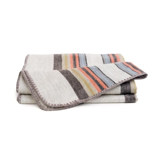 QISU Alpaca Wool Blanket Throw | Large, Beautiful, Warm, Variegated | 85 x 65 inches | Ultra-Soft, Hypoallergenic and Breathable | Non-Itchy or Scratchy Fabric (Relaxing Tans) - Image 4