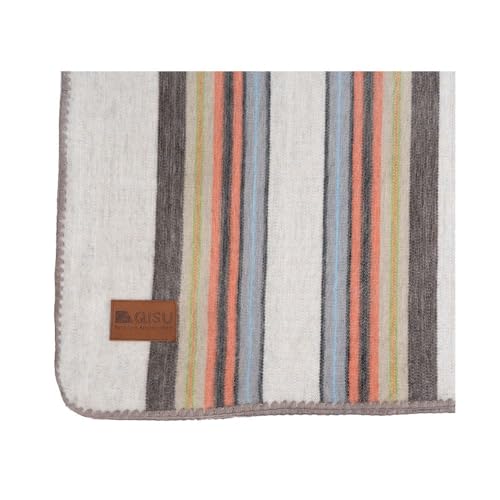 QISU Alpaca Wool Blanket Throw | Large, Beautiful, Warm, Variegated | 85 x 65 inches | Ultra-Soft, Hypoallergenic and Breathable | Non-Itchy or Scratchy Fabric (Relaxing Tans) - Image 1