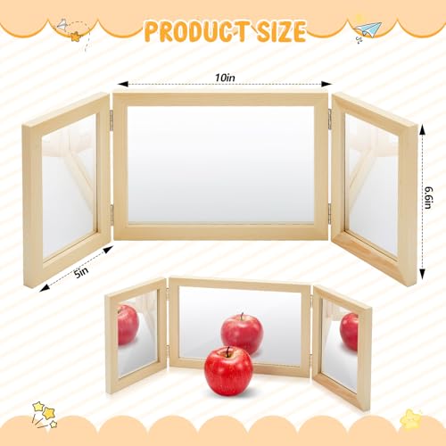 Threehoney Montessori Mirror Reggio Emilia Classroom Materials Early Education Foldable Safe Acrylic Unbreakable Mirror 3 Panels for Christmas Play Gift Kindergarten Daycare Home Preschool Classroom - Image 4