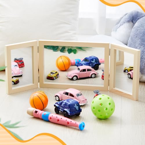 Threehoney Montessori Mirror Reggio Emilia Classroom Materials Early Education Foldable Safe Acrylic Unbreakable Mirror 3 Panels for Christmas Play Gift Kindergarten Daycare Home Preschool Classroom - Image 5