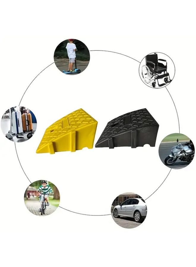 1pc Portable Curb Ramp Heavy Duty Nonslip Surface Wheelchair Threshold 9.84x10.63x2.76 Inch - Image 3