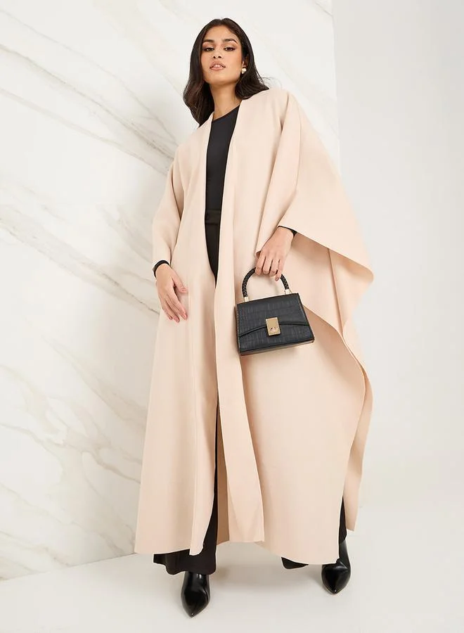 Styli Cape Shape Open Front Winter Abaya
