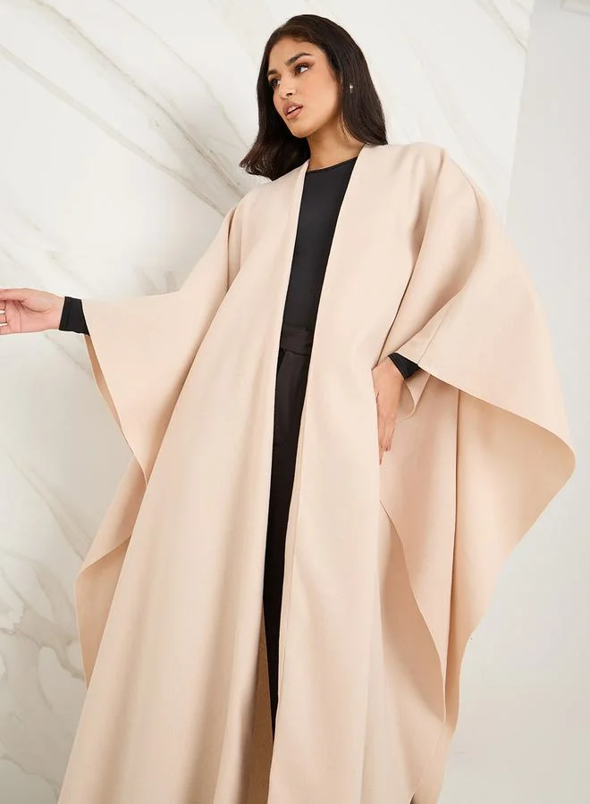 Styli Cape Shape Open Front Winter Abaya