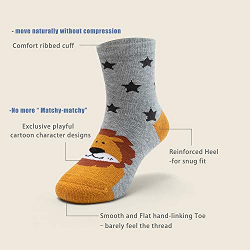 HowJoJo Toddler Boys Wool Socks Kids Winter Warm Socks Thermal Crew Socks 6 Pack 3t-4t/4t-5t - Image 3