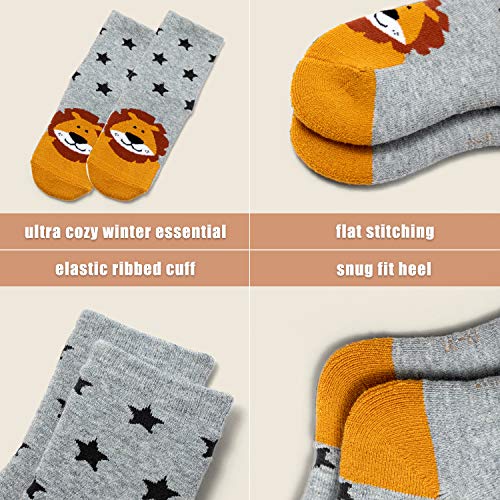 HowJoJo Toddler Boys Wool Socks Kids Winter Warm Socks Thermal Crew Socks 6 Pack 3t-4t/4t-5t - Image 5