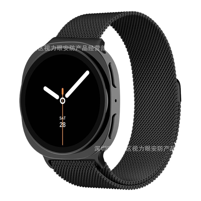 Adjustable Loop Strap Smartwatch Band Compatible with Samsung Galaxy Watch 8 Classic with Fit Replacement Strap for Daily Wear in Black Nylon - Image 1