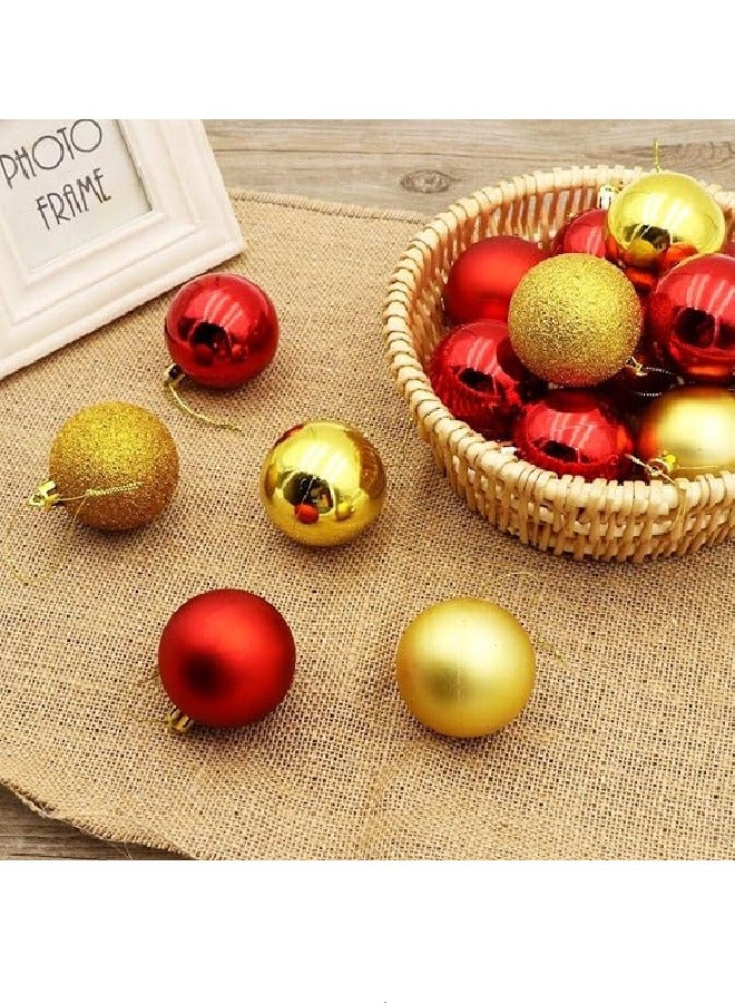 WildWave 24pcs (50mm/1.18") Christmas Ball Ornaments Shatterproof Christmas Decorations Tree Balls Small for Party Holiday Wedding Decoration(50mm Red) - Image 2