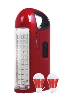 SONASHI Rechargeable Emergency Lantern with 2 Modes  Bright LED with Solar Charging and Power Bank Function  Energy Efficient Design with 40 Hours Working Time  For your Camping and Hiking SEL-727 Red  - Image 1