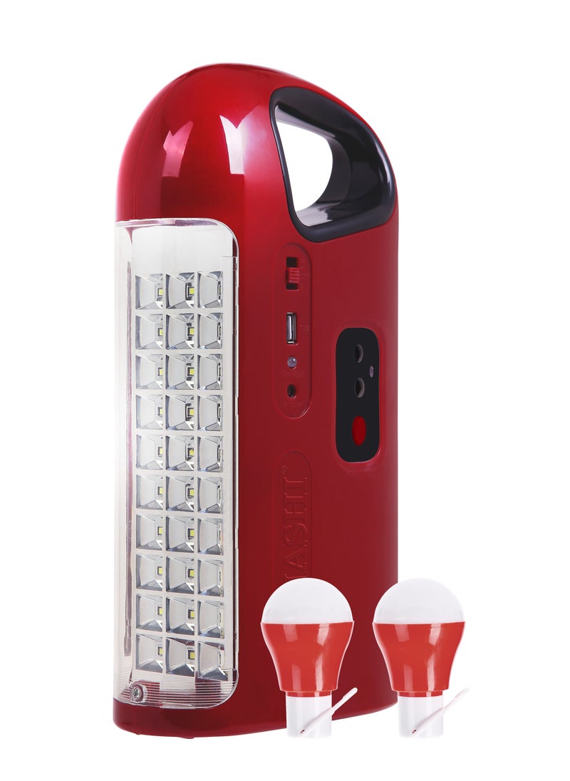 SONASHI - Rechargeable Emergency Lantern with 2 Modes  Bright LED with Solar Charging and Power Bank Function  Energy Efficient Design with 40 Hours Working Time  For your Camping and Hiking SEL-727 Red - Image 1