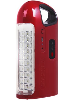 SONASHI Rechargeable Emergency Lantern with 2 Modes  Bright LED with Solar Charging and Power Bank Function  Energy Efficient Design with 40 Hours Working Time  For your Camping and Hiking SEL-727 Red  - Image 2
