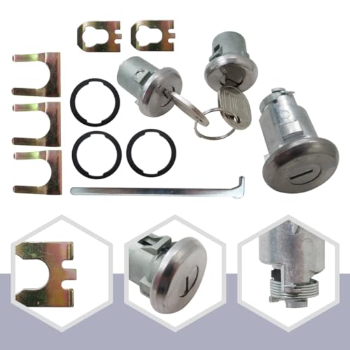 XSPANDER Doors/Trunk Lock Key Cylinder w/Keys Set Fit for CHEVROLET CHEVY II & NOVA 1967-1975,Replaces for 608307, 605533, 607868, 608170 (2025 Updated) - Image 2