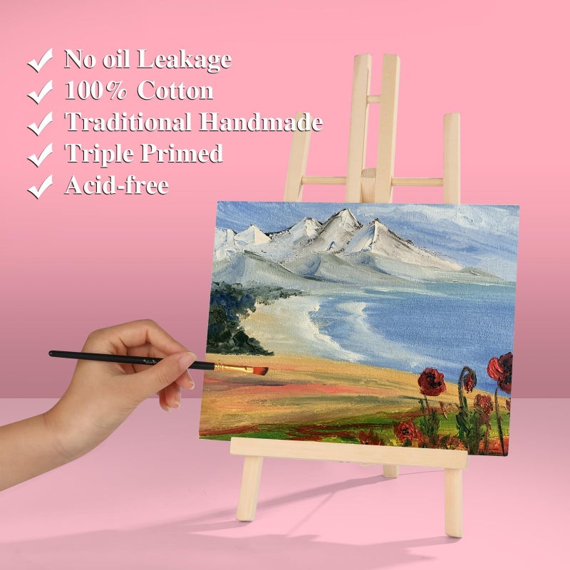 ESRICH Canvas Boards for Painting, 10 Pack Canvases for Painting 8x10 Cotton Primed Acid Free Blank Canvas Panels for Oil Paint, Watercolor, Acrylic Paint, Gouache and Tempera. - Image 5