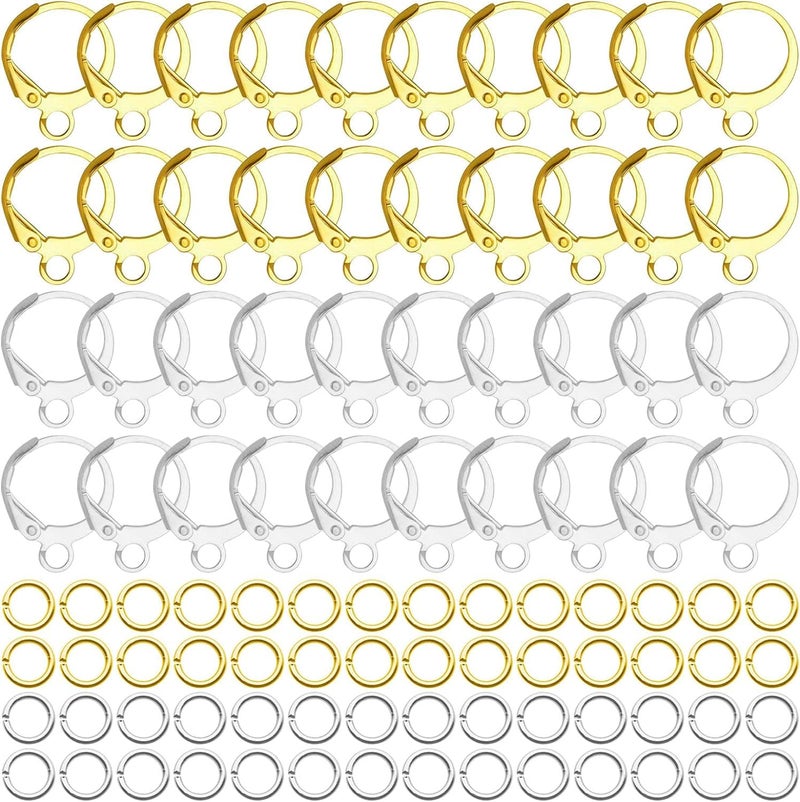 Dhruv Crafts French Earring Hooks Set Lever Back Ear Wire Hypoallergenic Ear Wire Findings for Jewelry Making 250 Pieces Multicolor - Image 1