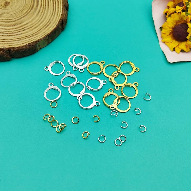 Dhruv Crafts French Earring Hooks Set Lever Back Ear Wire Hypoallergenic Ear Wire Findings for Jewelry Making 250 Pieces Multicolor - Image 3