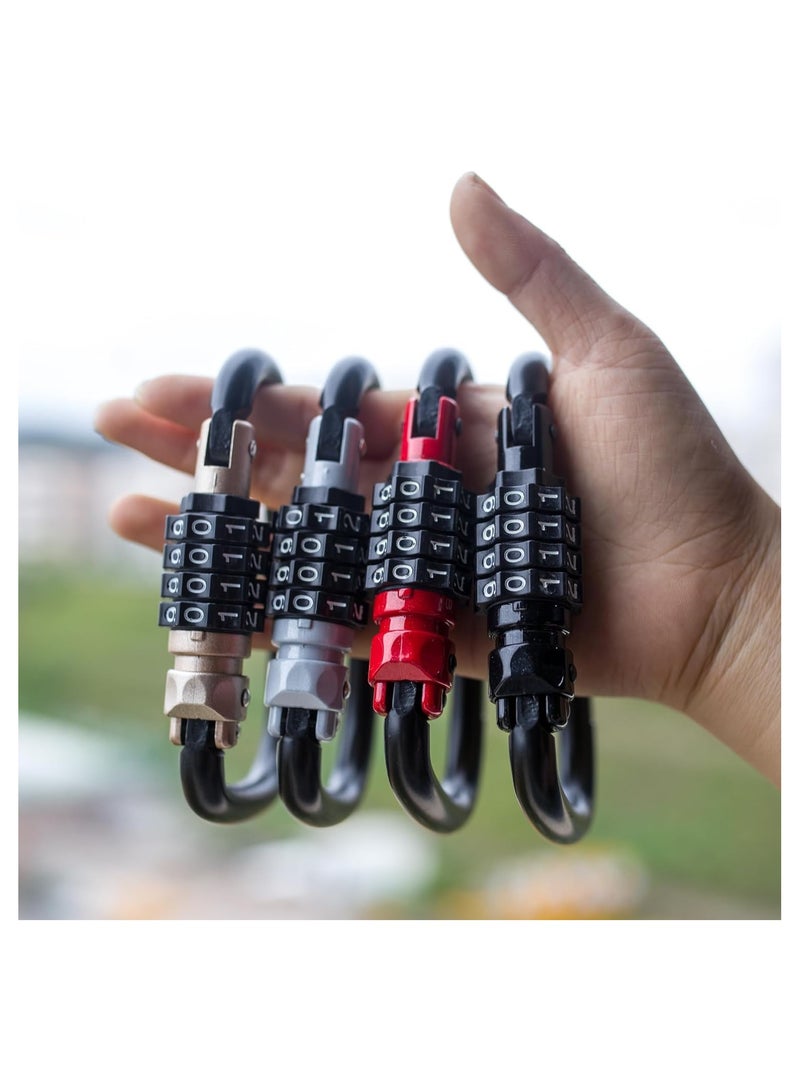 SOLARAE Heavy Duty Combination Lock Carabiner Clip for Hammocks, Camping, Hiking, and Backpacks - Anti-Theft D-Ring Hook for Secure Keychain Use. - Image 5