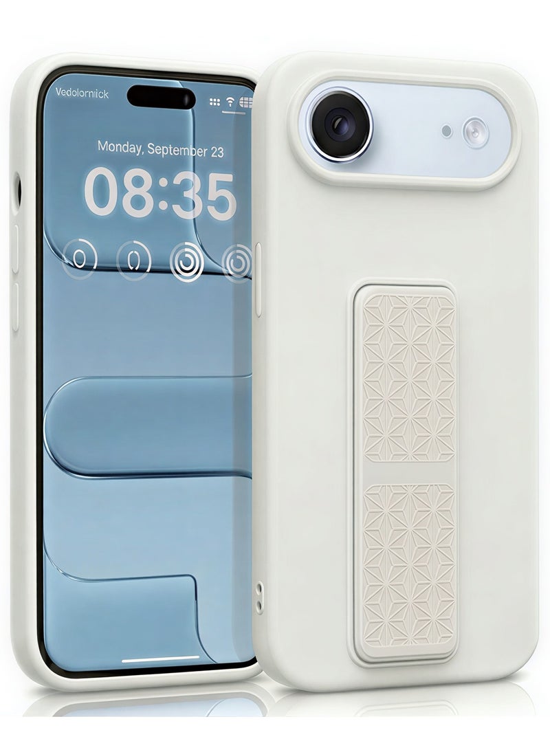 جراب سيليكون لهاتف iPhone 17 Air مزود بحزام تثبيت وحامل (مسند)؛ غطاء ناعم يدعم الوضعين الرأسي والأفقي، مع حماية كاملة للكاميرا، مخصص لهاتف iPhone 17 Air (مقاس 6.5 بوصة). - Image 1