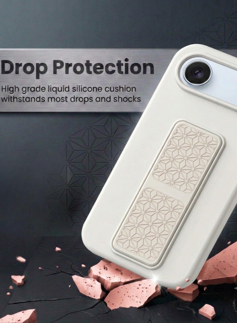 جراب سيليكون لهاتف iPhone 17 Air مزود بحزام تثبيت وحامل (مسند)؛ غطاء ناعم يدعم الوضعين الرأسي والأفقي، مع حماية كاملة للكاميرا، مخصص لهاتف iPhone 17 Air (مقاس 6.5 بوصة). - Image 4
