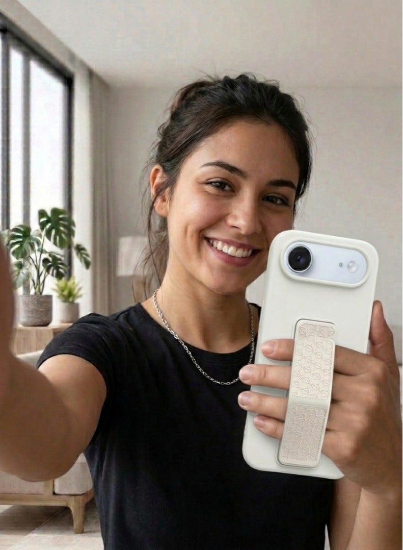 جراب سيليكون لهاتف iPhone 17 Air مزود بحزام تثبيت وحامل (مسند)؛ غطاء ناعم يدعم الوضعين الرأسي والأفقي، مع حماية كاملة للكاميرا، مخصص لهاتف iPhone 17 Air (مقاس 6.5 بوصة). - Image 5