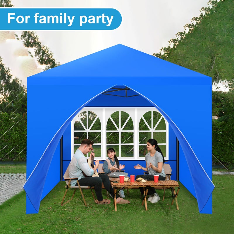Vincreem 4 Pcs Canopy Sidewalls for 10x10 Canopy Frame Including 3 Pcs Sidewall with Window and 1 PC Canopy Door with Central Zipper for Easy Entry and Exit, 420d Oxford Pop up Canopy Tent, Blue - Image 5