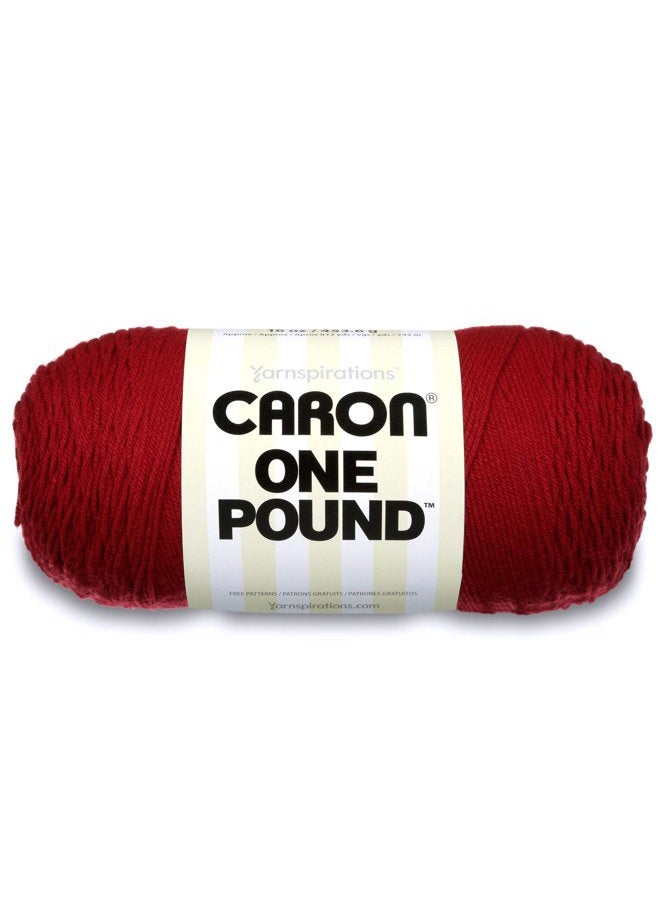CARON 29401010562 One Pound Solids Yarn, 16oz, Gauge 4 Medium, 100% Acrylic - Claret- For Crochet, Knitting & Crafting ( 1 Piece ) - Image 1