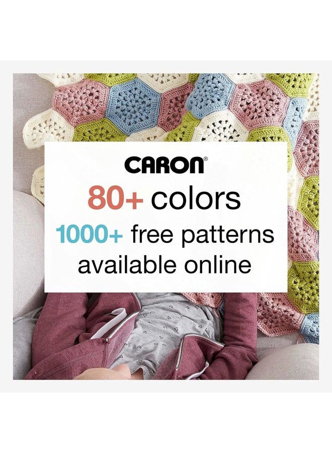 CARON 29401010562 One Pound Solids Yarn, 16oz, Gauge 4 Medium, 100% Acrylic - Claret- For Crochet, Knitting & Crafting ( 1 Piece ) - Image 4