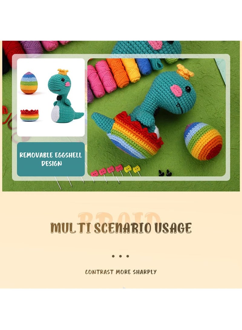 Dinosaur Crochet Kit for Beginners, Includes Yarn, Step-by-Step Instructions Video, and Crochet Tools,. Perfect Crochet Kit for Adults - Image 5