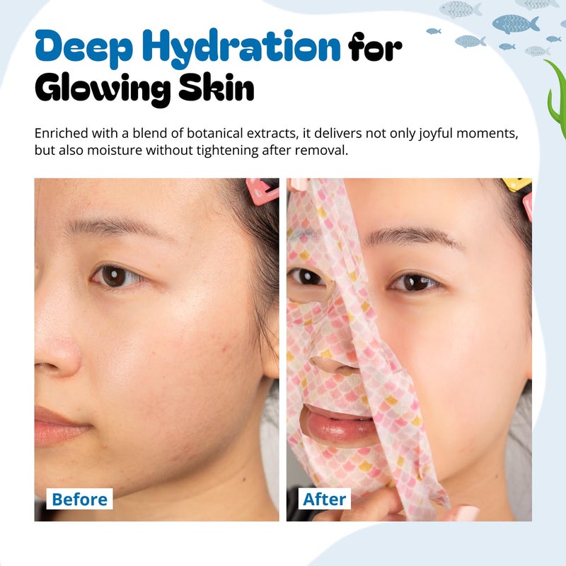 Epielle Character Face Mask Wave & Wild 12 Pack, Fun & Effective Korean Skin Care, Spa Party Favors, Easter Basket Stuffers, Birthday Gifts for Women, Self Care Gifts - Image 5