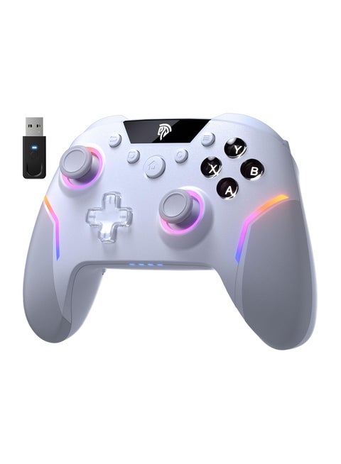 X20 Wireless Gaming Controller with RGB Backlit, 2-Stage Hall Effect Stick, 1000Hz Polling Rate, 6-Axis Gyro on Multi-Platform, Mech Buttons- Compatible with PC/Switch/Steam/Android