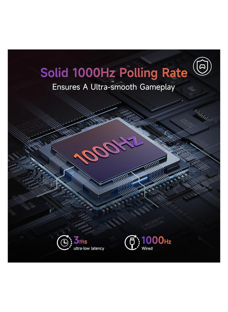X20 Wireless Gaming Controller with RGB Backlit, 2-Stage Hall Effect Stick, 1000Hz Polling Rate, 6-Axis Gyro on Multi-Platform, Mech Buttons- Compatible with PC/Switch/Steam/Android