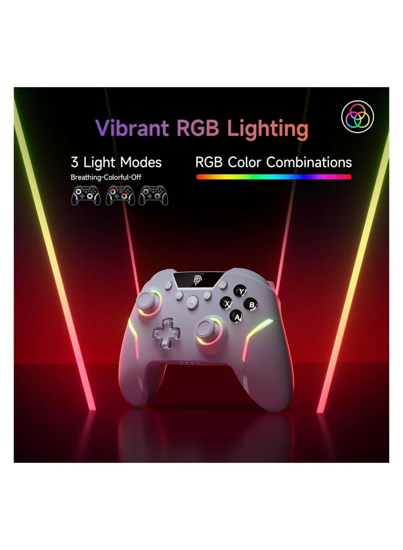X20 Wireless Gaming Controller with RGB Backlit, 2-Stage Hall Effect Stick, 1000Hz Polling Rate, 6-Axis Gyro on Multi-Platform, Mech Buttons- Compatible with PC/Switch/Steam/Android