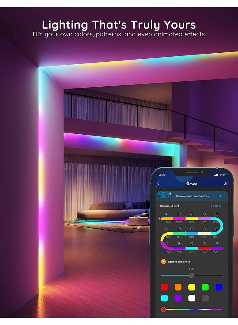 Govee RGBIC LED Strip Lights, 32.8ft Smart LED Lights for Bedroom, Bluetooth LED lights APP Control, DIY Multiple Colors on One Line, Color Changing LED Strip Lighting Music Sync, Valentines Day Decor | DIY Segmented Color, 64 Preset Scenes, 11 music modes, LED Lights for Bedroom, Kitchen, Cabinet, Living Room - Image 5