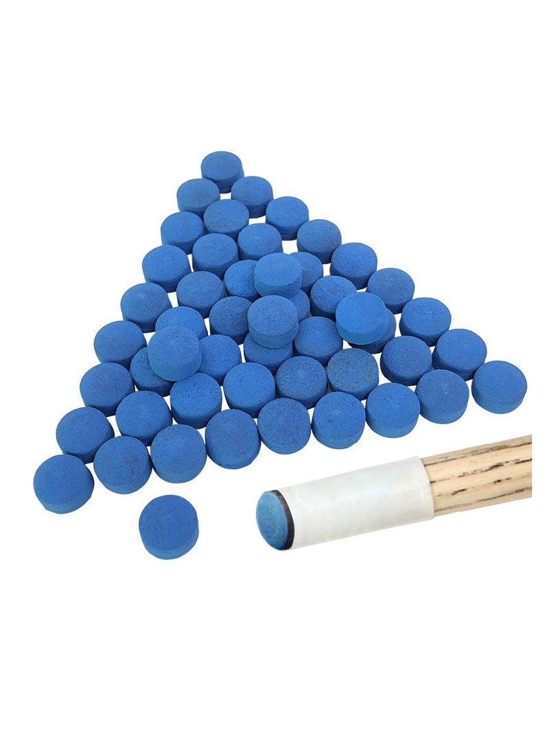 KASTWAVE 50Pcs Billiard Pool Cue Tips, 13mm Billiard Stick Tips Replacement Kit, Performance Cue Stick Tips for Pool Cues and Snooker, Pool Sticks Accessories, Blue - Image 1