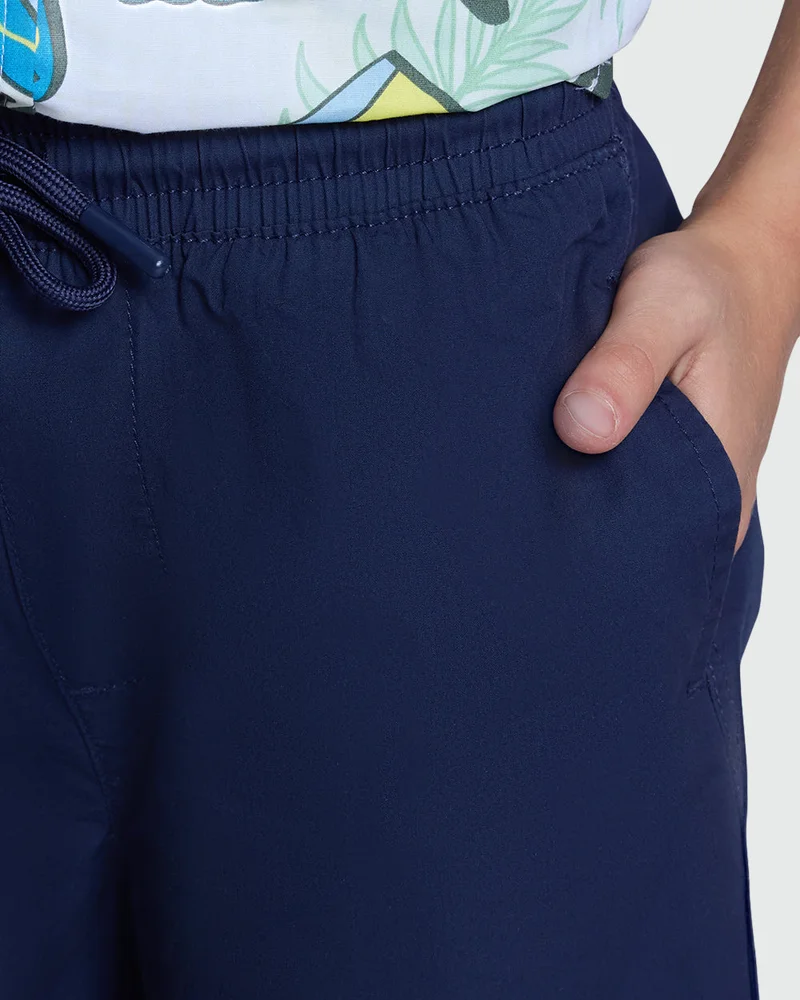 Ovs Shorts In Black Iris Poplin – For Boys