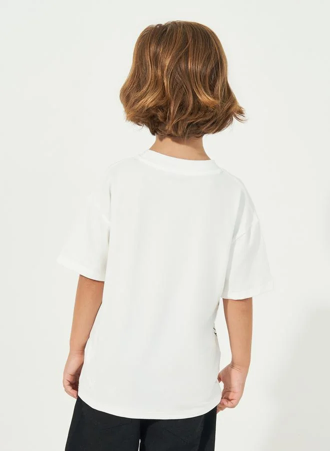 Styli Graphic Print Short Sleeves Oversized T-Shirt