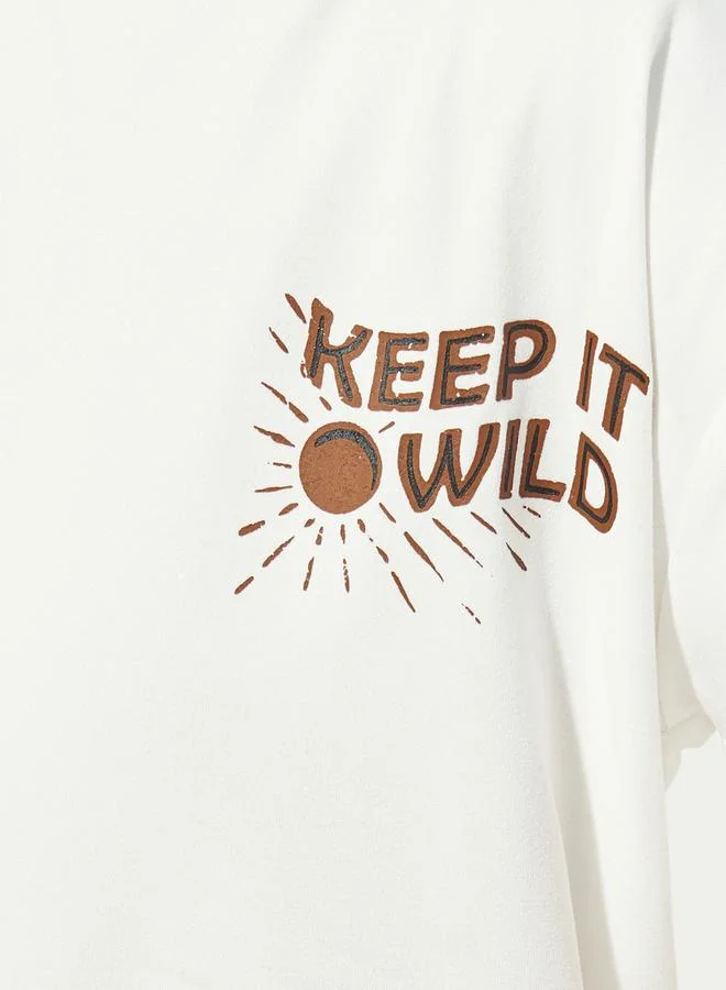 Styli Graphic Print Short Sleeves Oversized T-Shirt