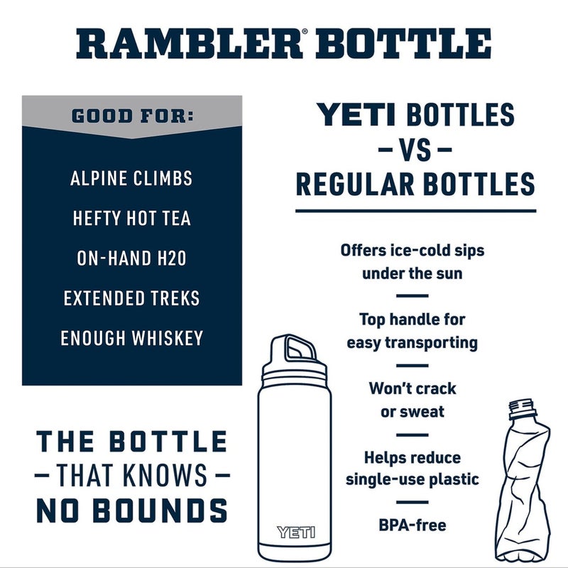 YETI Rambler 46 oz Bottle, Vacuum Insulated, Stainless Steel with Chug Cap, King Crab - Image 4