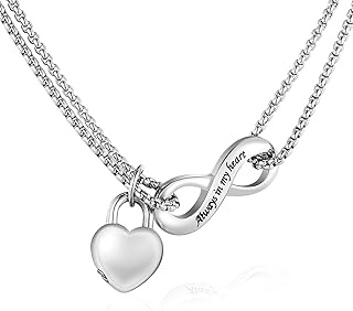 XIUDA XIUDA Infinity Urn Necklace Ashes Necklace for Women Cremation Necklace for Ashes Heart Cremation Jewelry - Image 1