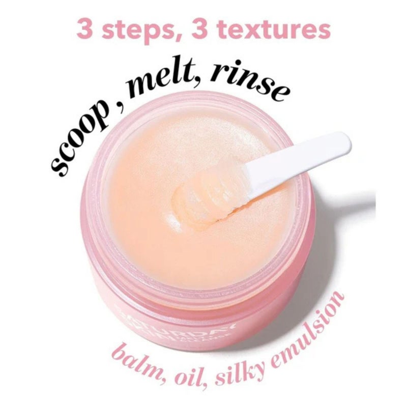 Saturday Skin Melt Cleanse Makeup Remover Balm Daily Cleansing Facial Balm to Oil Double Face Wash Vegan Remove Waterproof Makeup and Mascara - Image 3