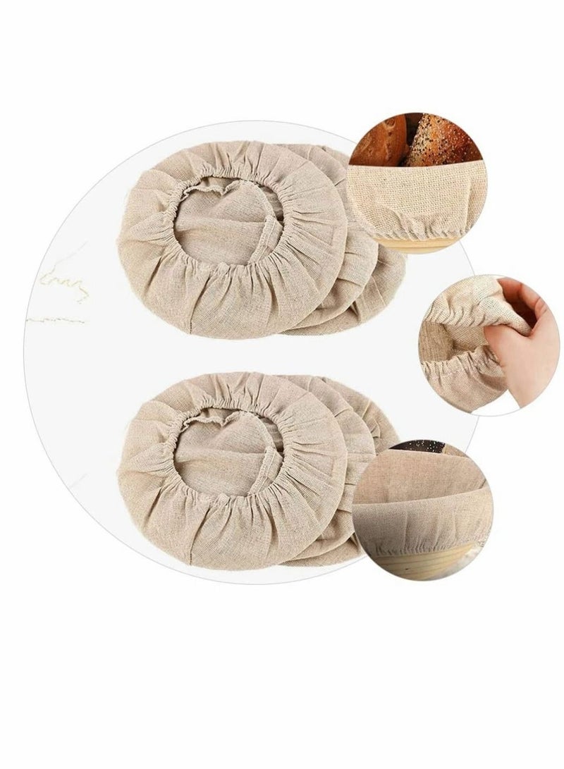 Bread Basket Bag, Liners Cloth Cover Linen Dough Rising Bowl Cover for Bakery Home Baking Professional Baking Tools for Shaping Small to Medium Sized Dough, 9 Inch / 23 Cm, 6 Pcs - Image 4