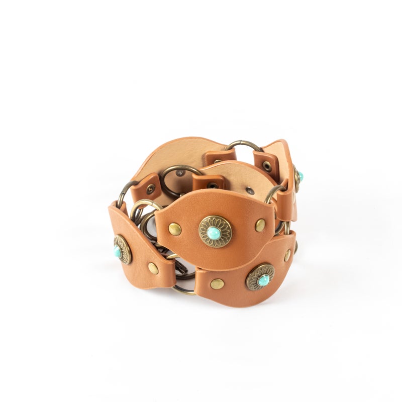 ذا بلاك بيرل اكسسوريز حزام جلد بني حريمي - Image 1