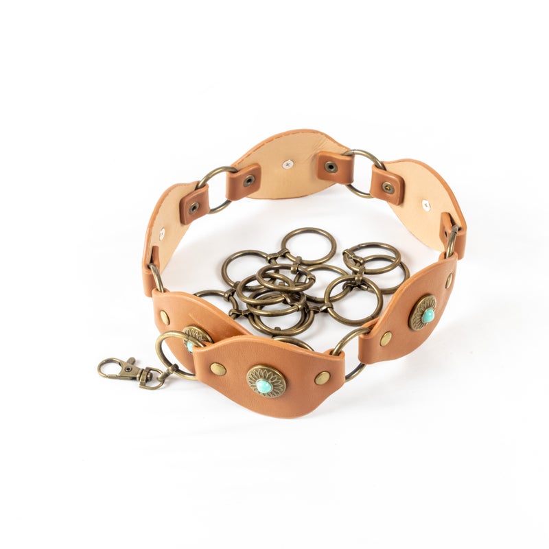 ذا بلاك بيرل اكسسوريز حزام جلد بني حريمي - Image 2