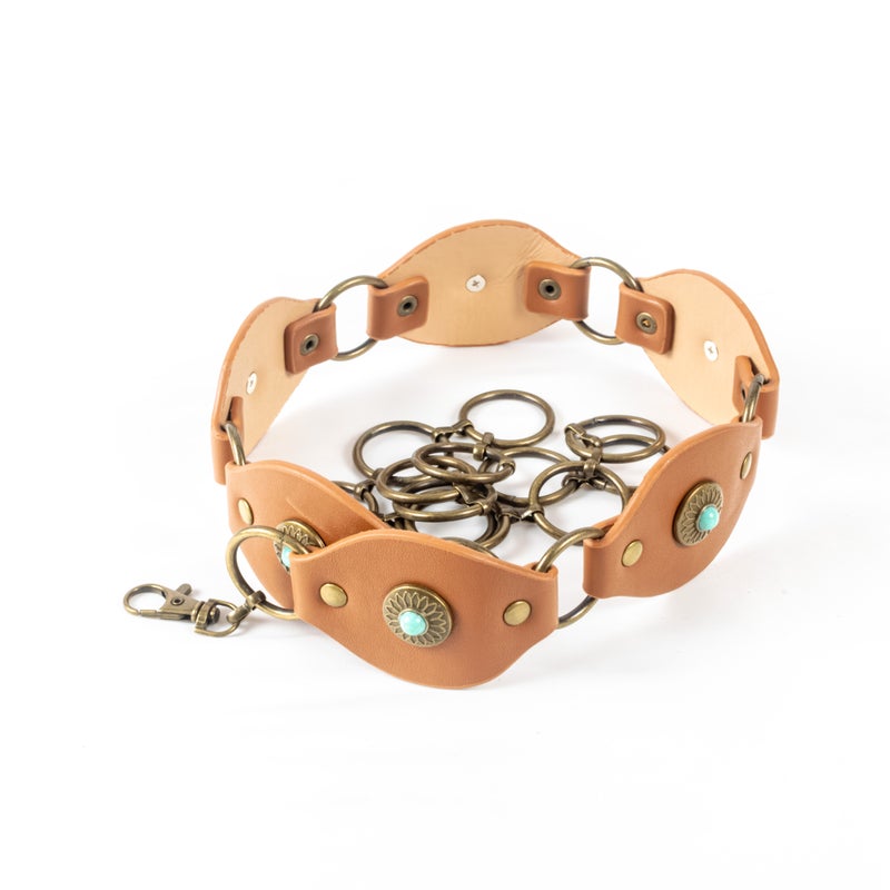 ذا بلاك بيرل اكسسوريز حزام جلد بني حريمي - Image 3