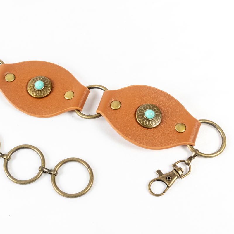 ذا بلاك بيرل اكسسوريز حزام جلد بني حريمي - Image 5