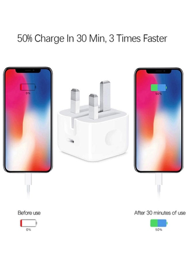 Black Tiger - 25W Fast Charger Compatible with iPhone 11 / 12 / 13 / 14 / 15 with Type C port and Cable - Image 1