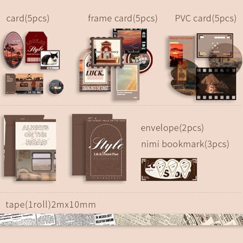 The AutoStory Retro Scrapbook Kit A6 Junk Journal Notebook Antique Vintage Stickers Old Decorative Papers Washi Tape DIY Craft Art Planner Organizer Set Gift Teens Girls (Time Traveler, Brown) - Image 4