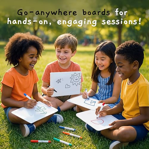 Board Geeks 25 Pack Small White Boards for Students - Double Sided Dry Erase Boards 9 x 12 in - Mini Whiteboard Set for Classroom or Home Use - Portable White Board Bulk for Kids and Teachers - Image 4