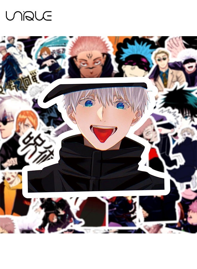 Unique 50 Pcs Satoru Gojo Q Edition Graffiti Sticker, Vinyl Waterproof Stickers for Water Bottles Laptop Phone Computer Guitar, Gifts for Teens, Girls, Fans  - Image 3