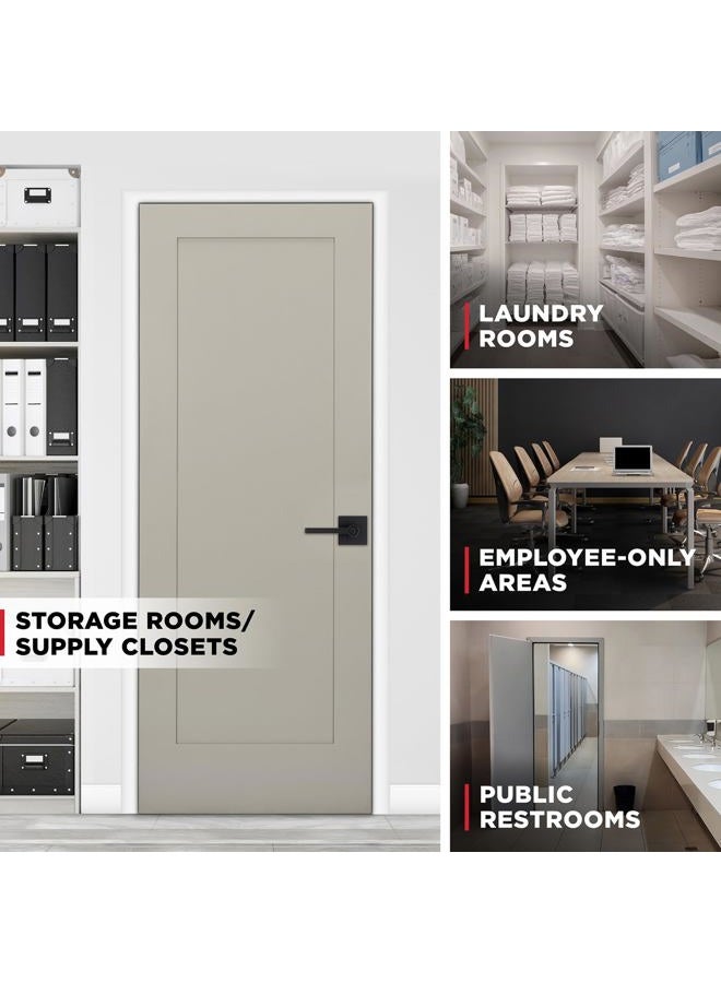 Kwikset مقبض باب مدخل غرفة التخزين هاليفاكس مع قفل ومفتاح، مقبض خارجي قابل للعكس وآمن، مدخل أمامي وغرف نوم، أسود غير لامع، مقاوم للفتح SMT وإعادة تأمين الأمان وMicroban - Image 3