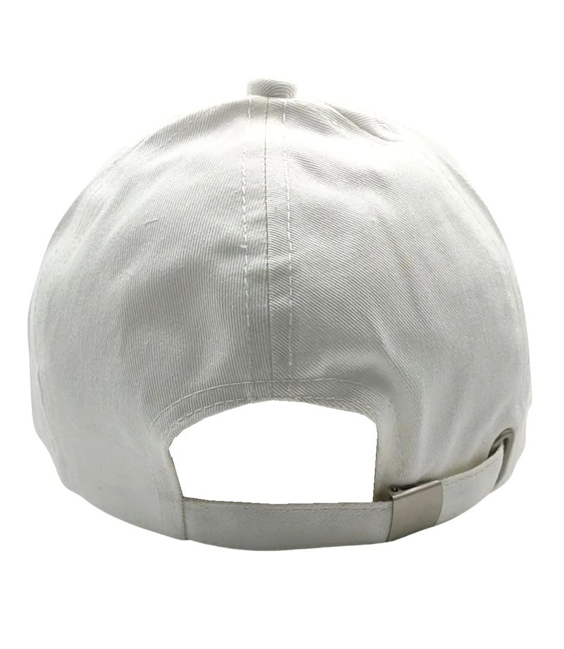 Zacharias Girl's Cotton Adjustable Plain Solid Baseball Cap (White_Free Size) (Pack of 1) - Image 2